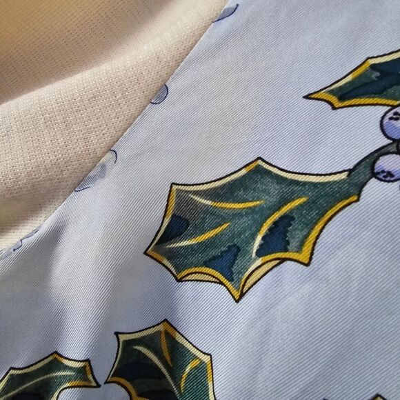 Hermes Margiela Winter Skiers & Holly Silk Wool Blend Polo Style Sweater Size S - Picture 10 of 12